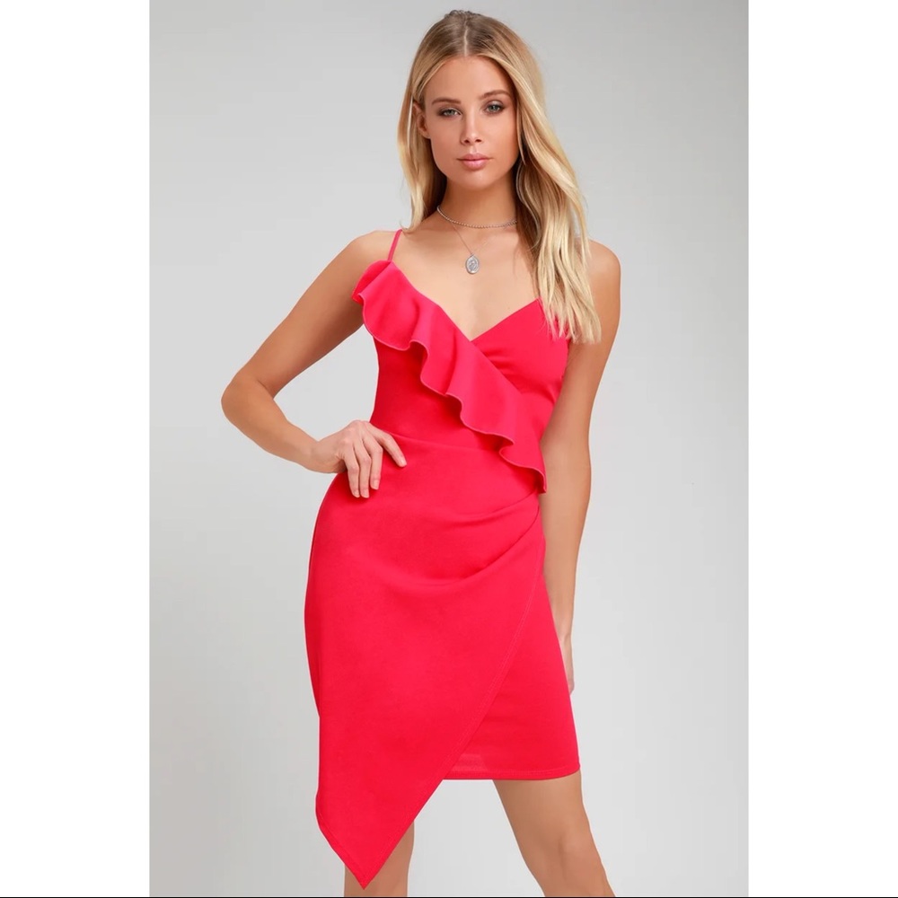 Lulus Keep on Flourishing Ruffled Bodycon